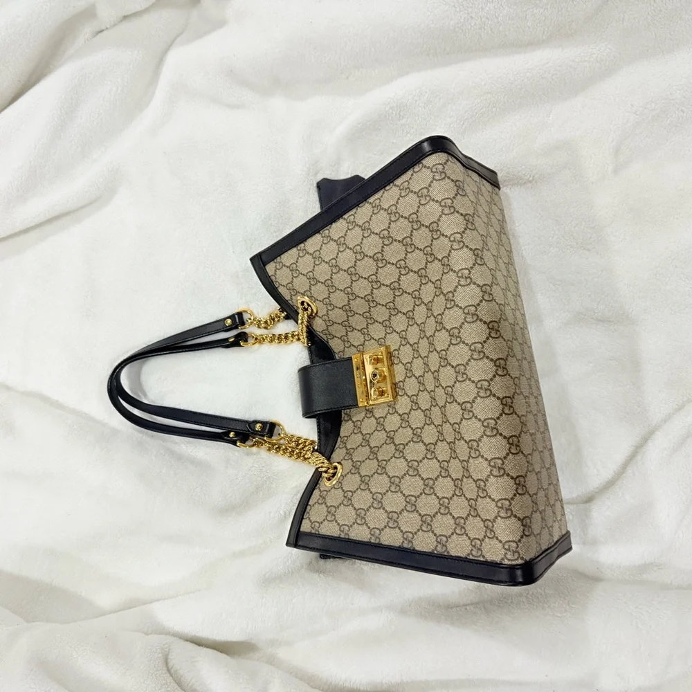 Elegant Designer Beige and Black Tote Bag - Picture 7 of 14